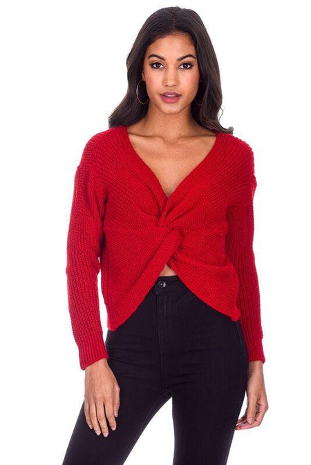 Red Reversible Twist Knot Jumper