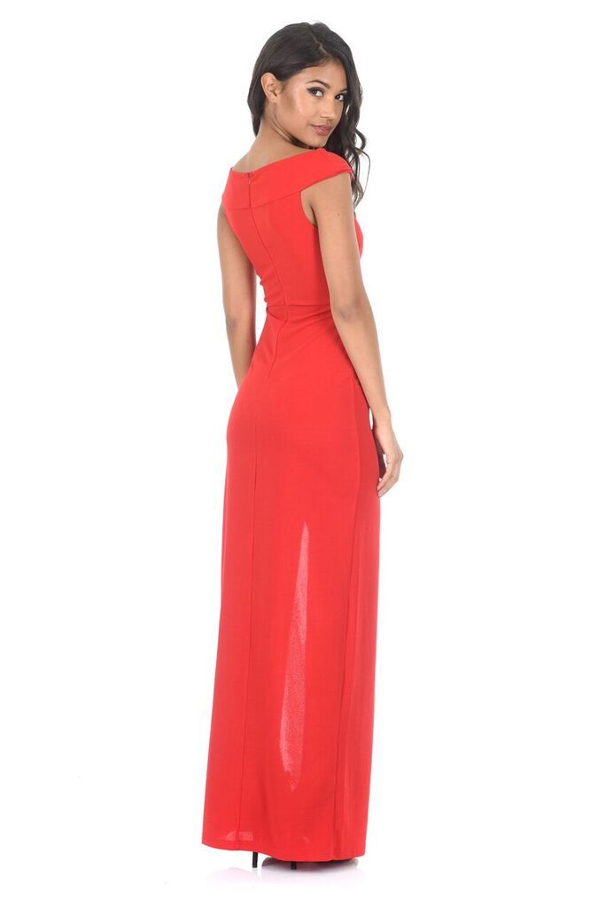 Red Split Maxi Dress