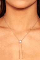Rose Gold Diamante Bar Necklace