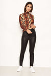 Rust Snake Print High Neck Top