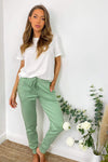 Sage Basic Drawstring Joggers