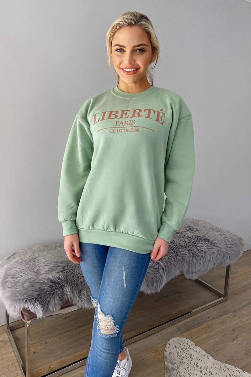 Sage Liberte Printed Sweatshirt