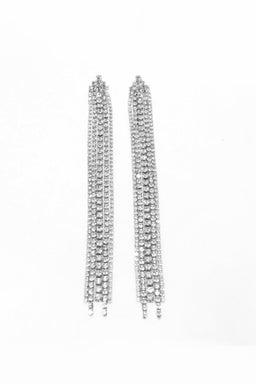 Silver Chain Sleek Drop Earrings