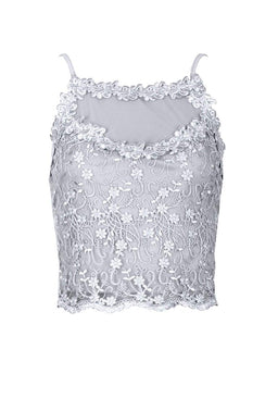 Silver Crochet Top