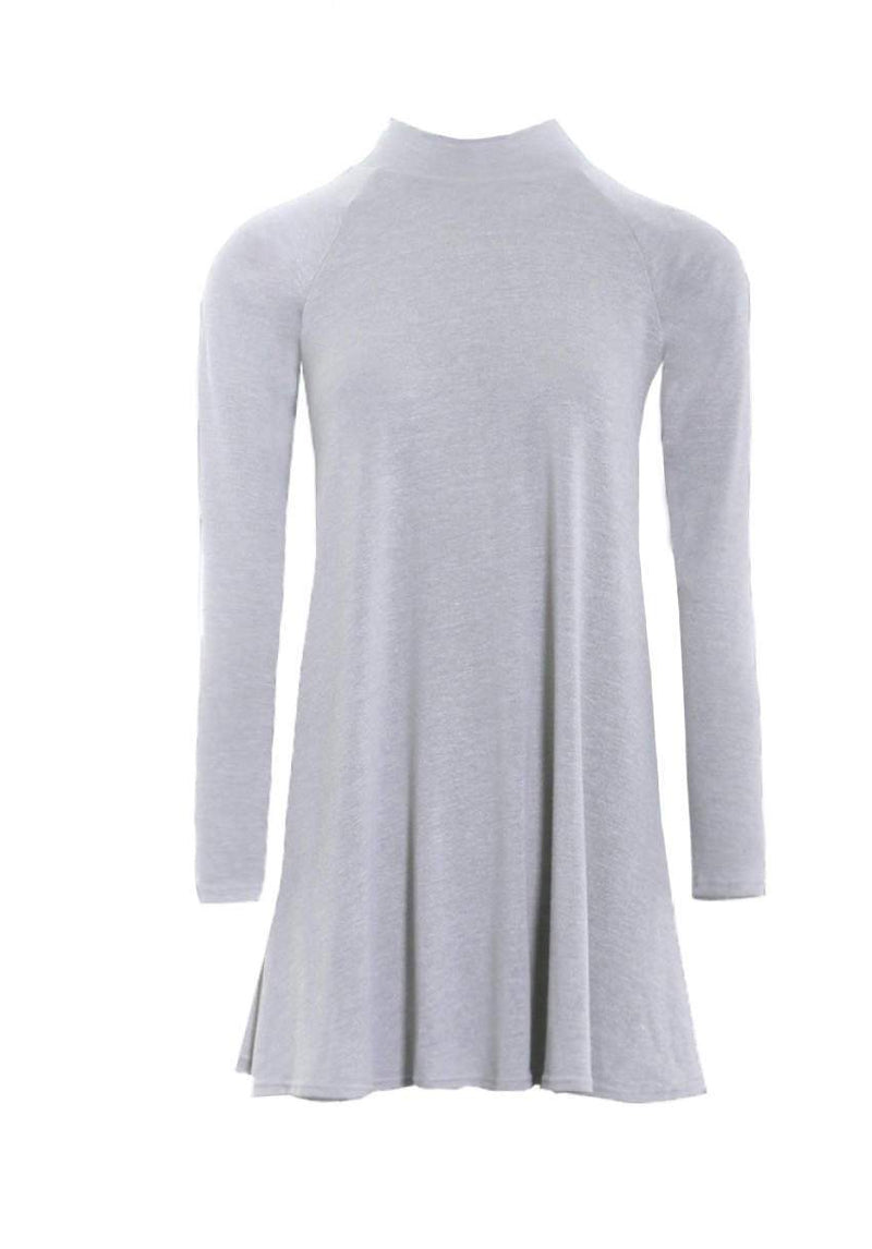 Silver Knitted Mini Swing Dress