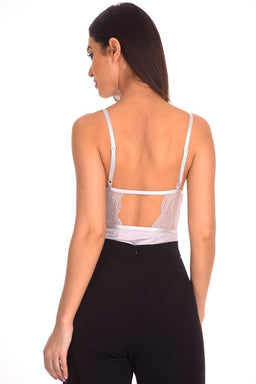 Silver Lace Harness Bodysuit