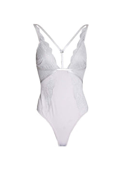 Silver Lace Harness Bodysuit
