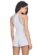 Silver lace playsuit
