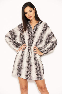 Snake Print Bat Wing Dress