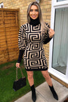 Stone Geo Print Knitted Dress