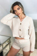 Stone Knitted Button Up Cardigan