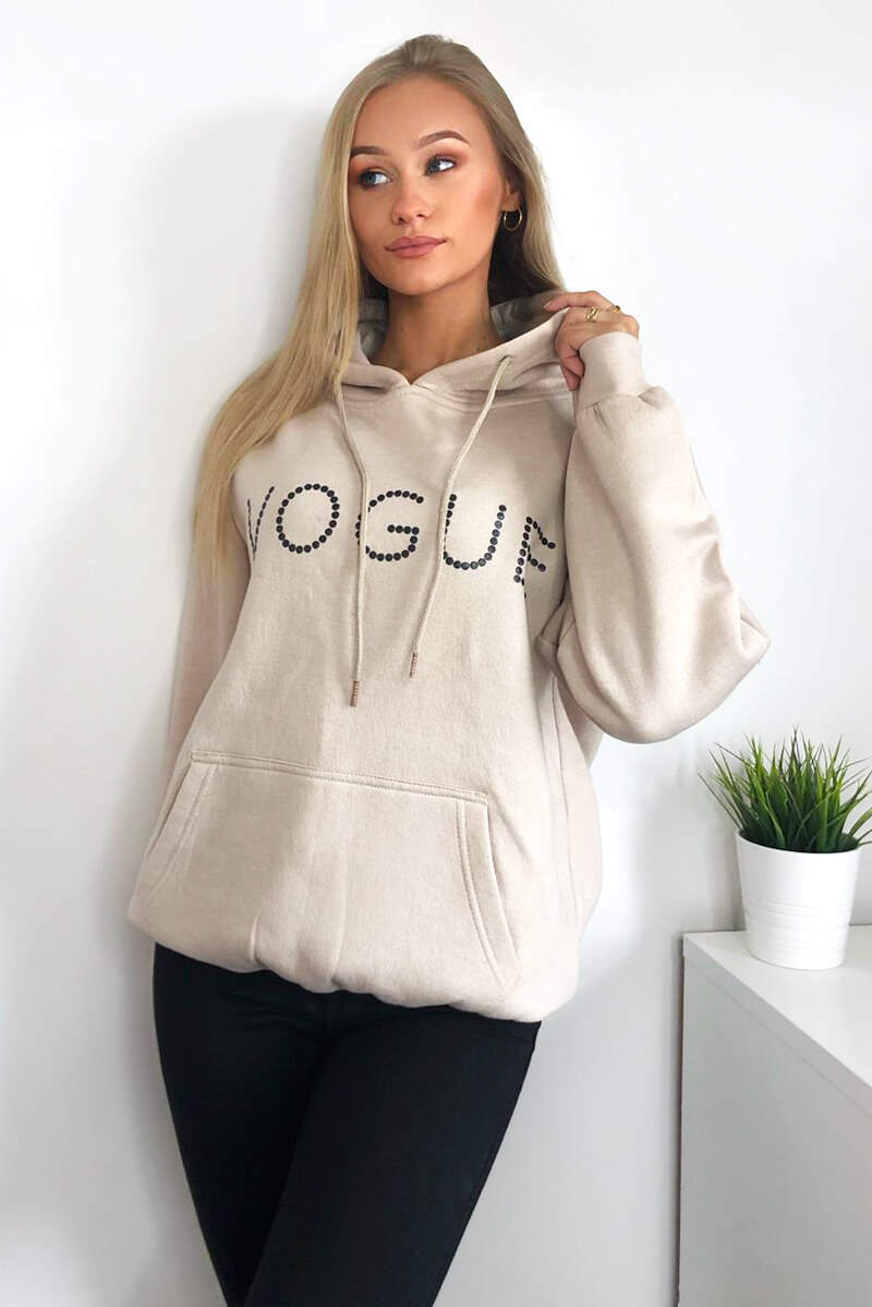 Stone Metallic Vogue Oversized Hoodie