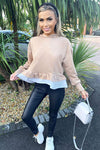 Stone Peplum Hoodie