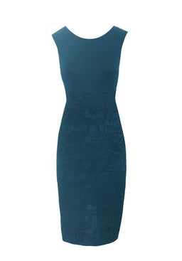 Teal Crochet Skirt Midi Dress