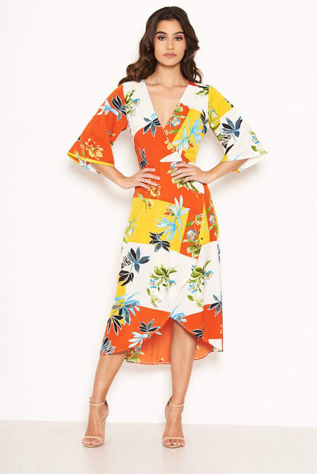 Tropical Printed Midi Dress