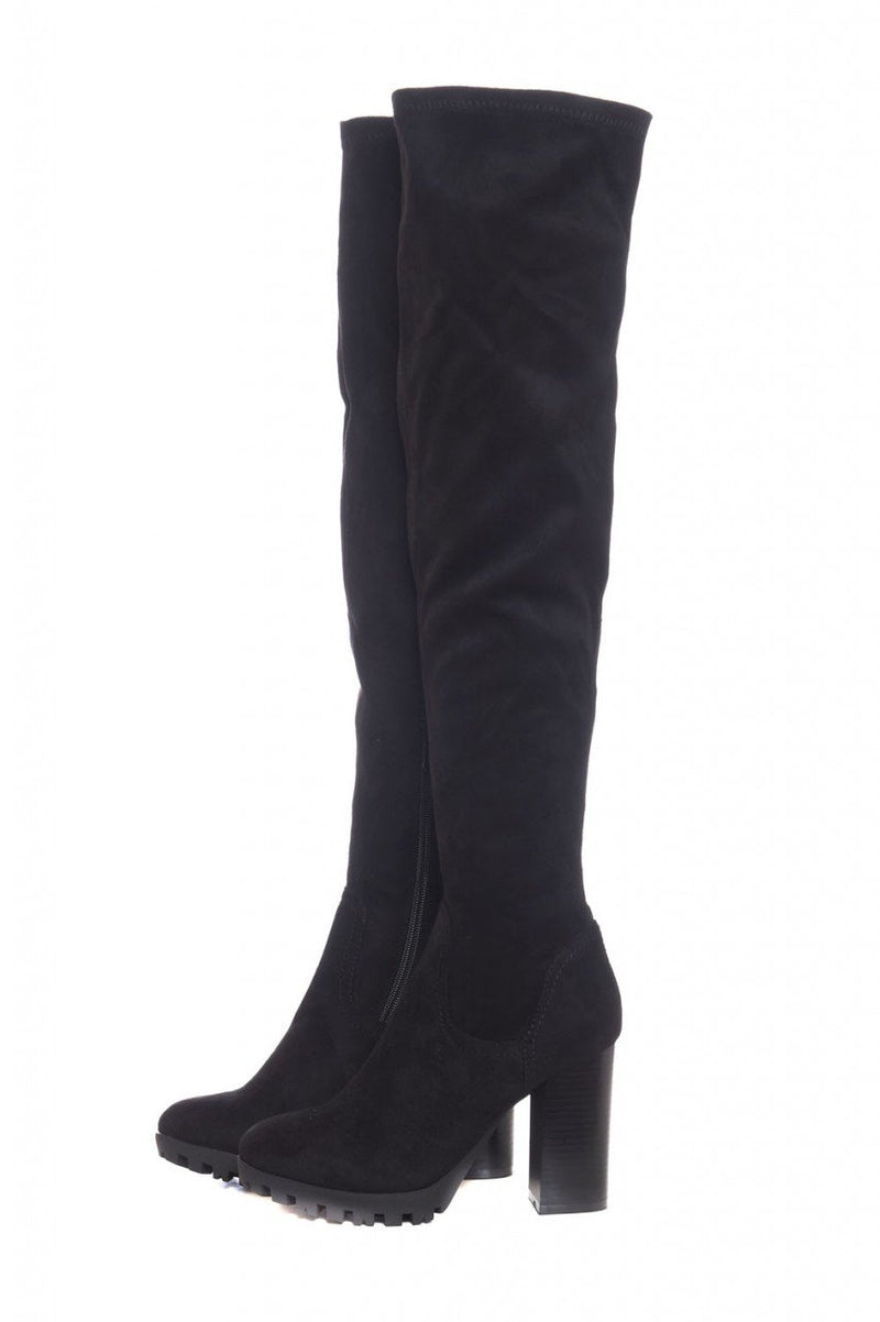 Faux Suede Knee High Boots