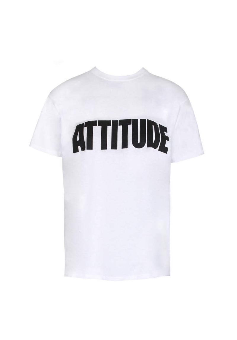 White Attitude Slogan T-Shirt