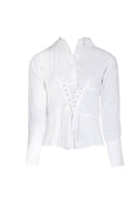 White Corset Tie Shirt