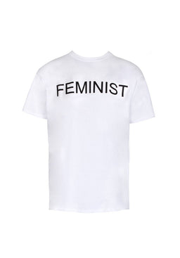 White Feminist Slogan T-Shirt