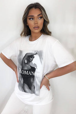 White Romance Oversized T-Shirt