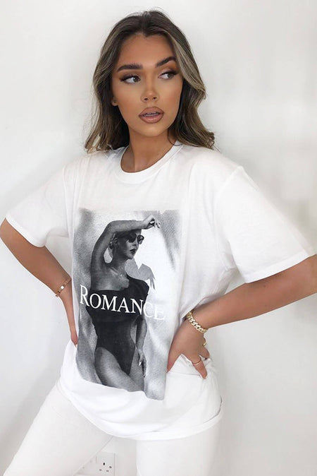 White Romance Oversized T-Shirt