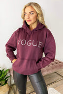 Wine Metallic Vogue Oversized Hoodie