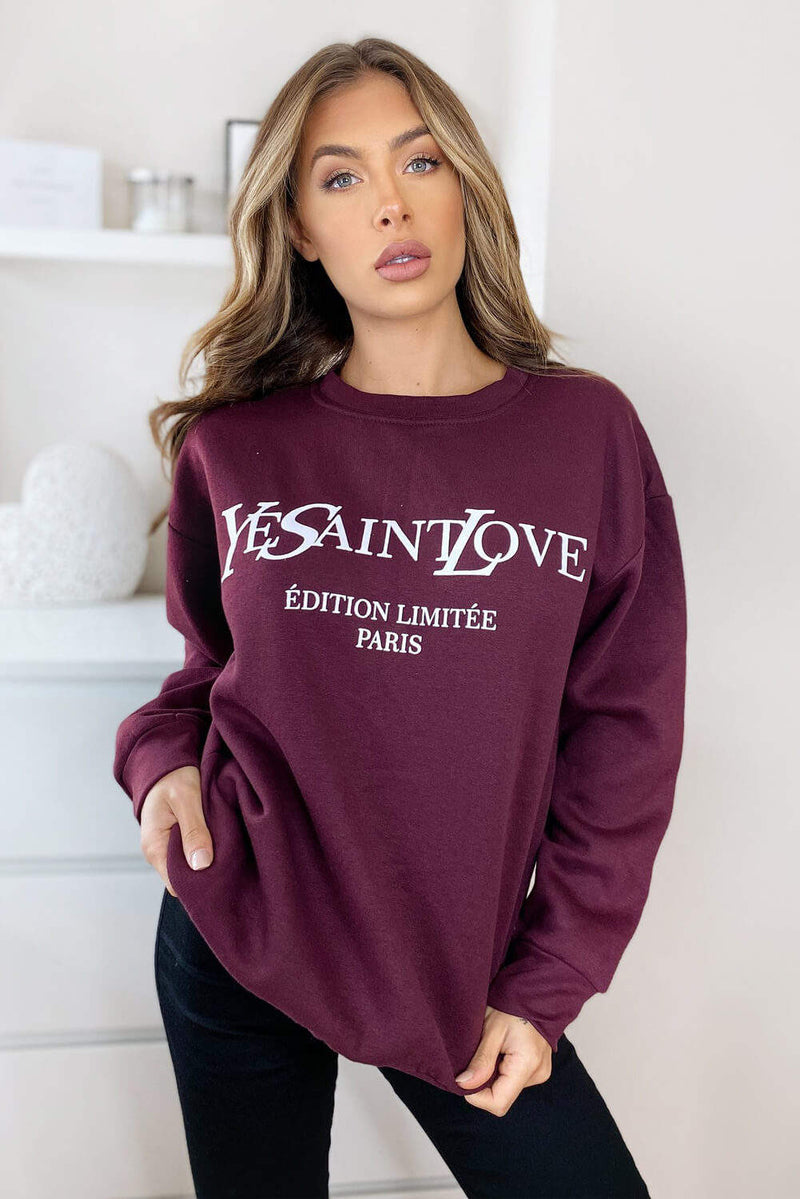 Wine YSLOVE Sweatshirt