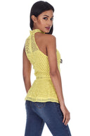 Yellow Crochet Peplum Top