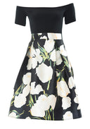 Floral 2 in 1 Printed Skater Dress