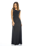 Black  Maxi Dress with Lace Insert Detail