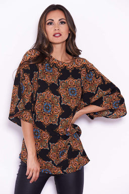 Black Paisley Top