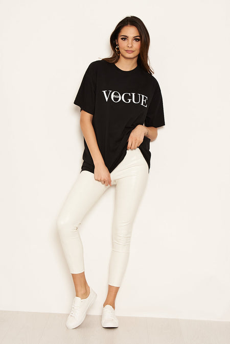 Black Printed Oversized Tee