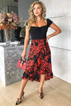 Black And Red Floral 2 in 1 Dress