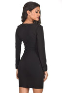 Black Sequin Bodycon Dress