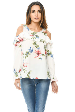 Frill Printed Blouse