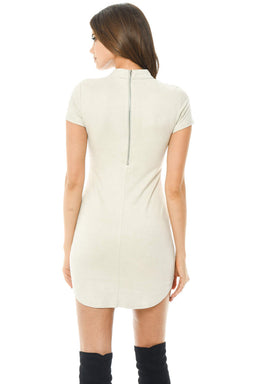 Faux Suede Bodycon Mini Dress