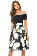 Floral 2 in 1 Printed Skater Dress