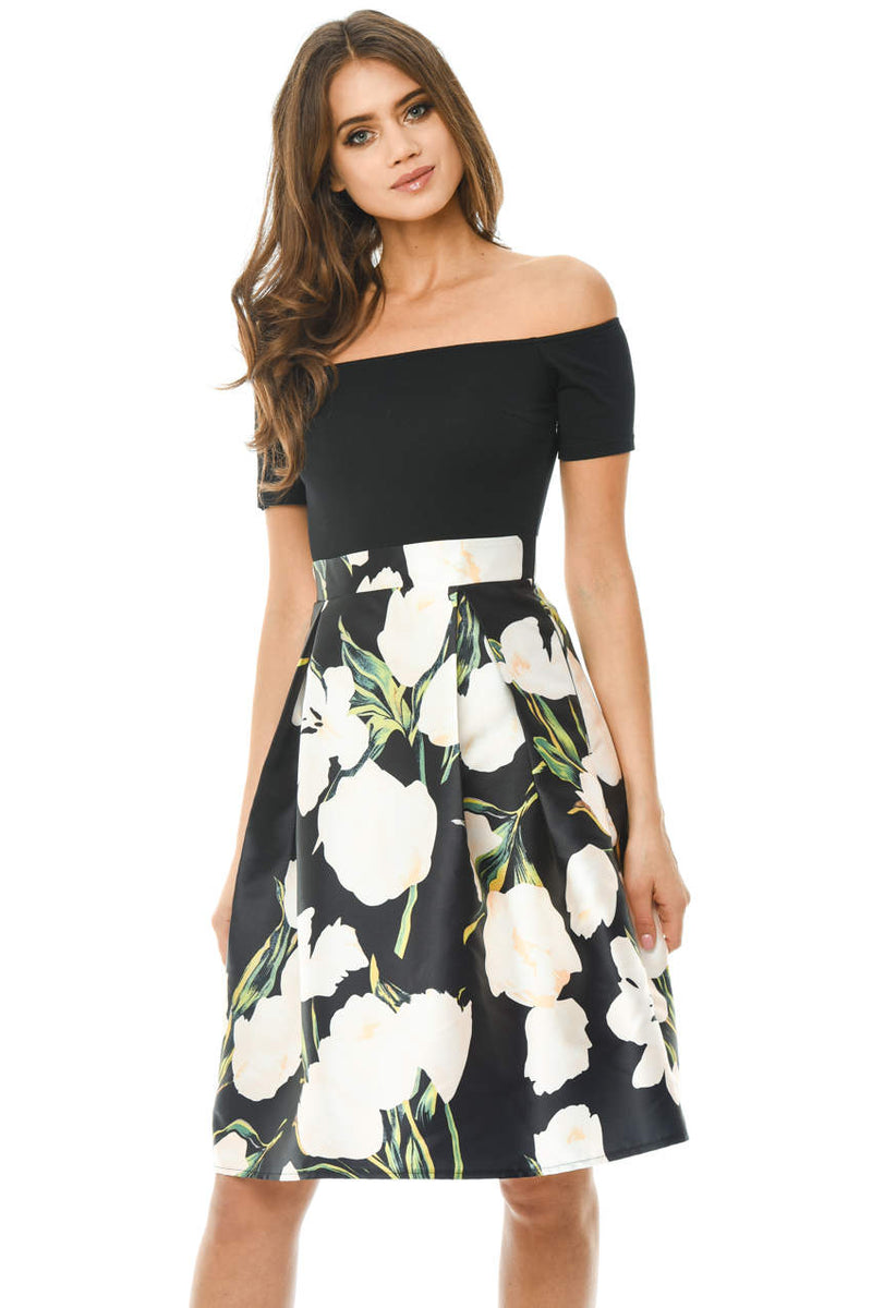 Floral 2 in 1 Printed Skater Dress