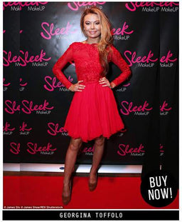 Lace Detail Pleated Skater Dress