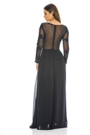 Black Long  Sleeved   Lace  Maxi Dress