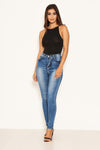 Blue Acid Wash High Waisted Jeans