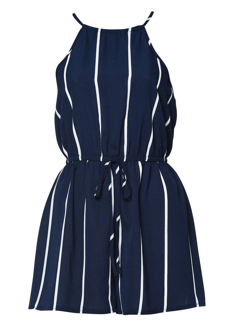 Navy Striped Playsuit