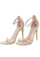 Mocha Patent Barely There Heels
