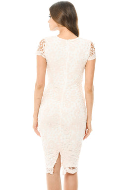 Lace Insert Midi Dress