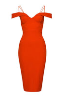 Red Bodycon with Strappy Detail Dress