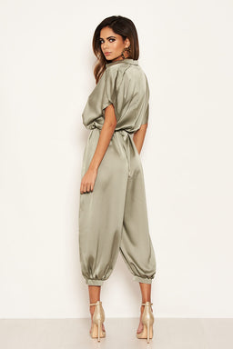 Sage Button Up Jumpsuit