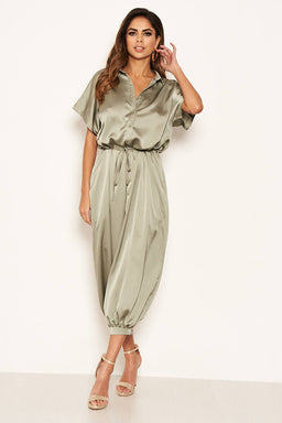 Sage Button Up Jumpsuit