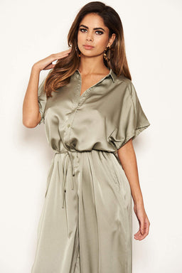 Sage Button Up Jumpsuit