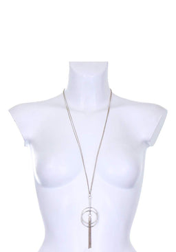 Silver Necklace with Tassel Detail