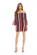 Off The Shoulder Striped Dress